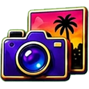 Camera and palm tree
